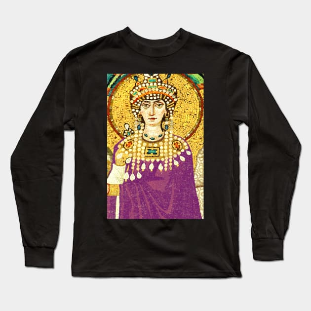 Empress Theodora Mosaic Long Sleeve T-Shirt by WillowNox7